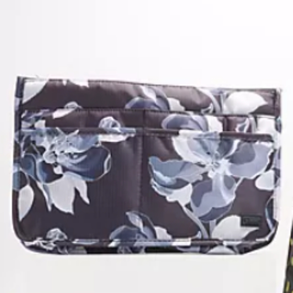 Purse Organizer Insert-Black Floral Print - Picture 3 of 14